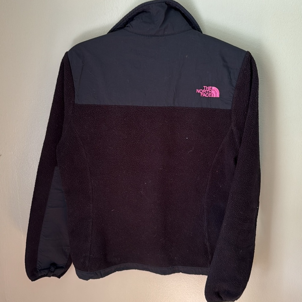 The North Face Black Fleece Jacket with Pink Accents - Picture 3 of 3